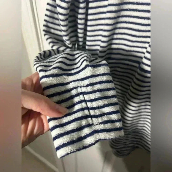 Vineyard Vines Martha's Vineyard half zip striped white w/blue Terry size small - Picture 5 of 10